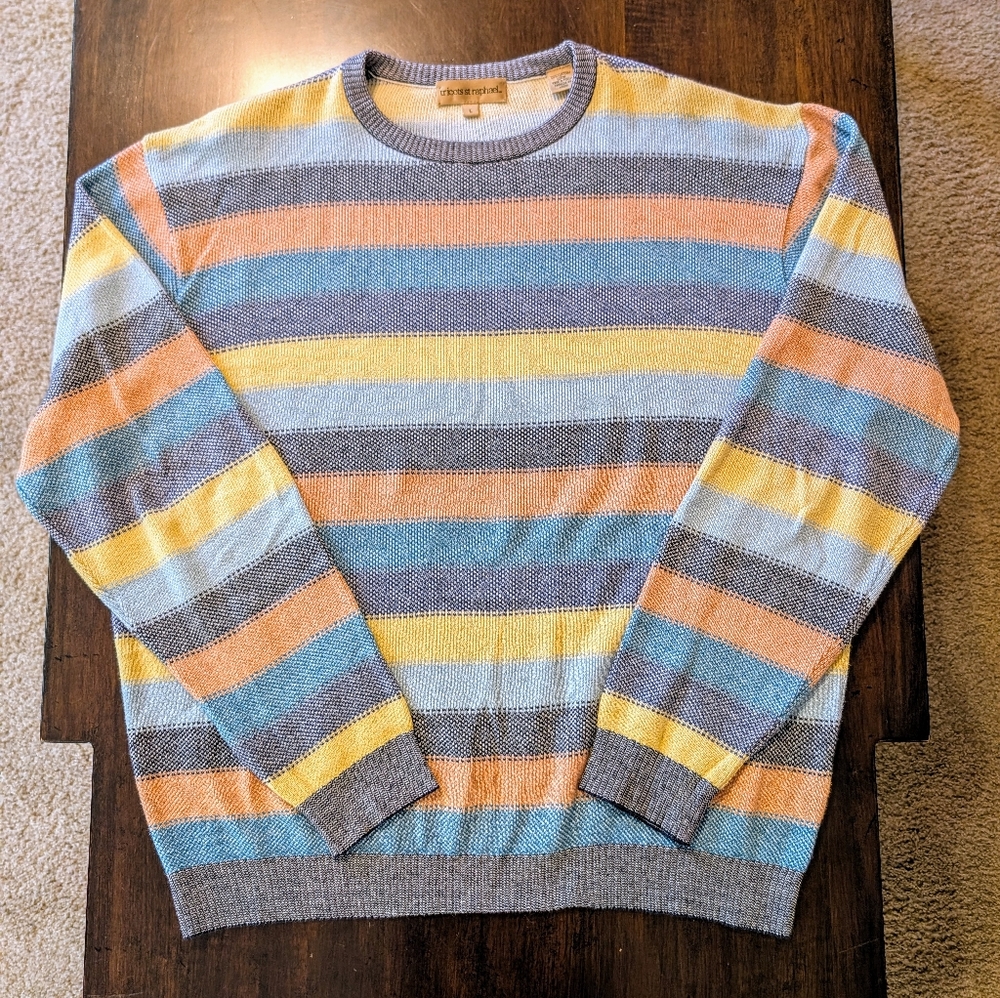 Tricots St. Raphael Striped Crew Neck Sweater